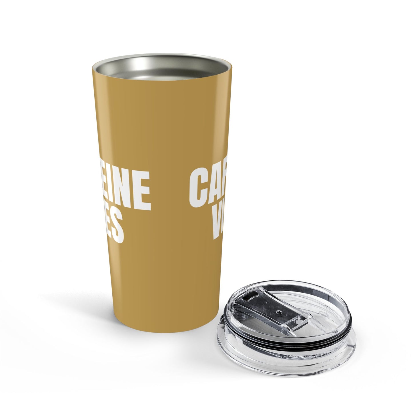 Muted Gold Caffeine Vibes 20oz Stainless Steel Tumbler | Color Coordinated Collection