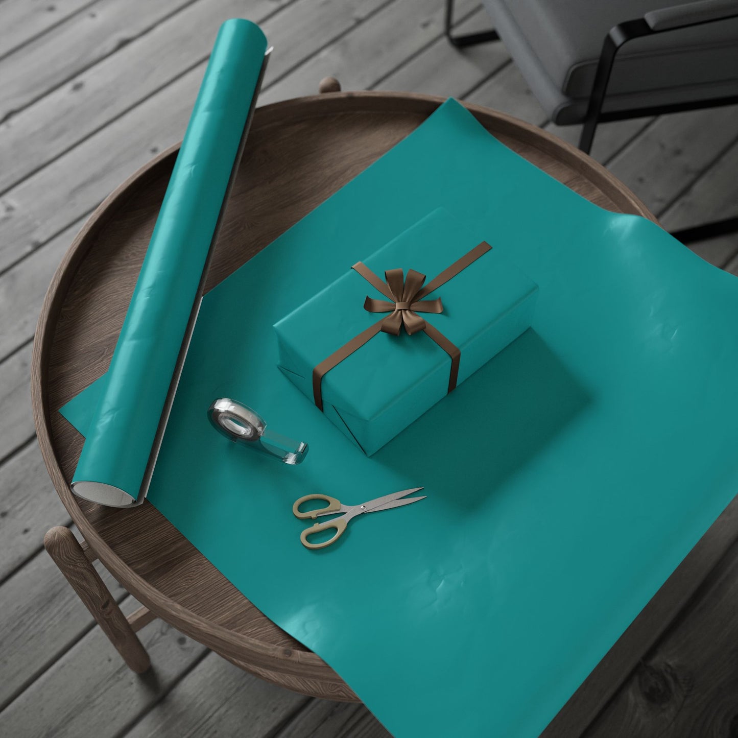 Deep Aqua Wrapping Paper Matte or Glossy Gift Wrap 3 Sizes Fine Art Paper