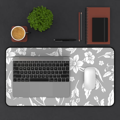 Grayscale Floral Desk Pad (12x18, 12x22 or 16x32)