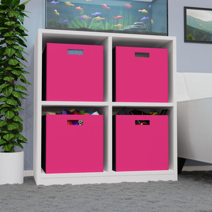 Pink Felt Storage Box Foldable Organizer Bin Home Storage Basket