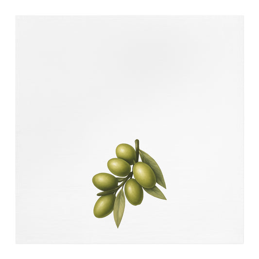 Olive Branch Kitchen Tea Towel Mediterranean Kitchen Decor Minimalist Cotton Dish Towel