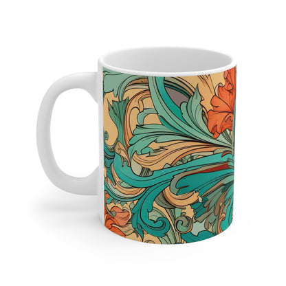 Coral Flourish Mug Coordinated Collection