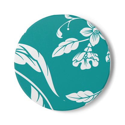 Deep Aqua Floral Ceramic Coaster Coordinated Collection