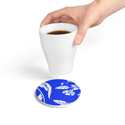 Periwinkle Floral Ceramic Coaster Coordinated Collection