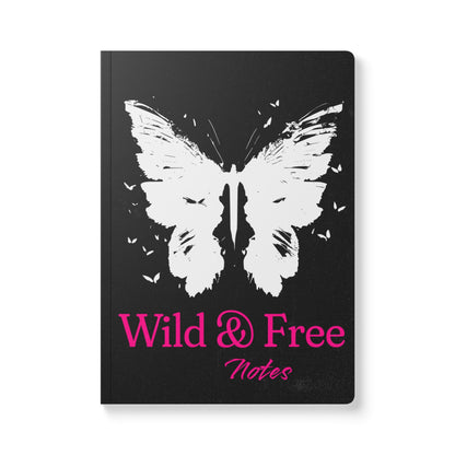 Wild & Free Butterfly Black A5 Lined Journal