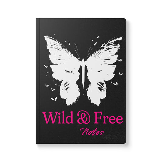 Wild & Free Butterfly Black A5 Lined Journal