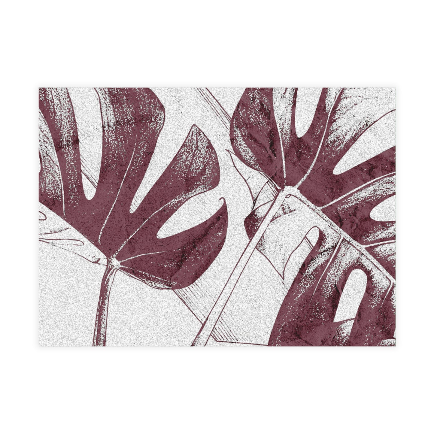 Monstera Leaf Mauve and White Postcards