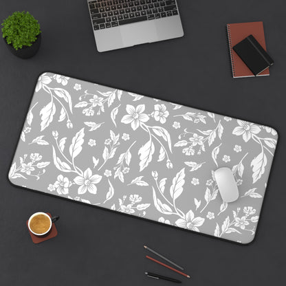 Grayscale Floral Desk Pad (12x18, 12x22 or 16x32)