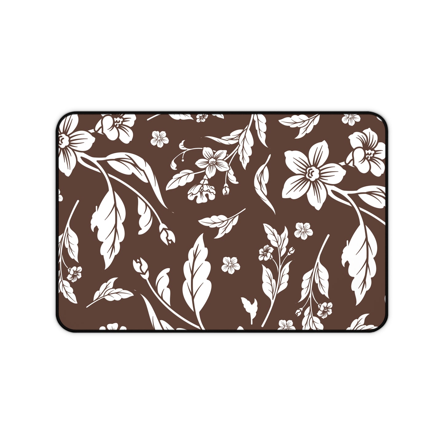 Chocolate Brown Floral Desk Pad (12x18, 12x22 or 16x32)