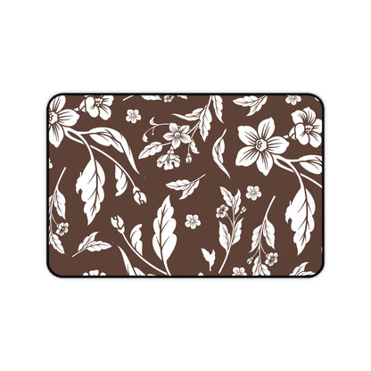 Chocolate Brown Floral Desk Pad (12x18, 12x22 or 16x32)