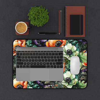 Decorated Floral Desk Pad  Botanical Floral Desk Mat Office Decor (12x18, 12x22, 16x32)