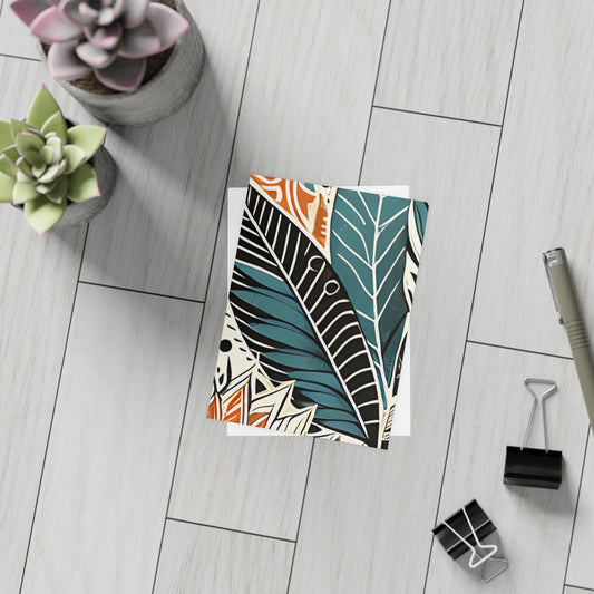 Botanical Leaves Blue Postcards