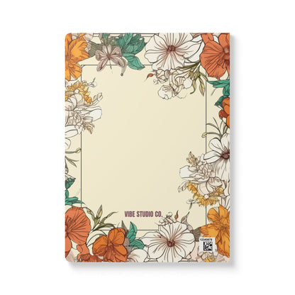 Watercolor Hibiscus Softcover Journal Floral Botanical Notebook A5 Lined Journal