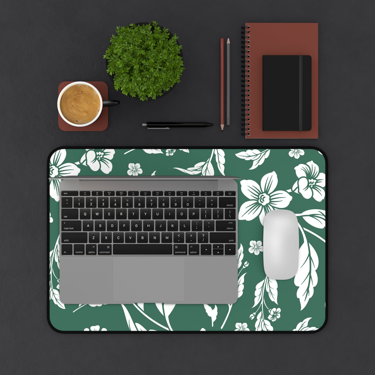 Leaf Green Floral Desk Pad (12x18, 12x22 or 16x32)