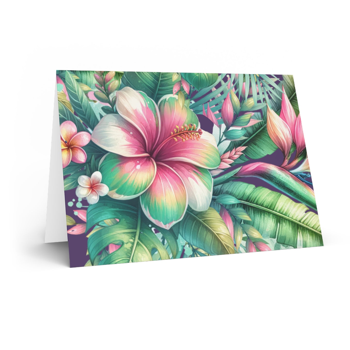Paradise in Full Bloom Note Cards Tropical Floral Stationery Set