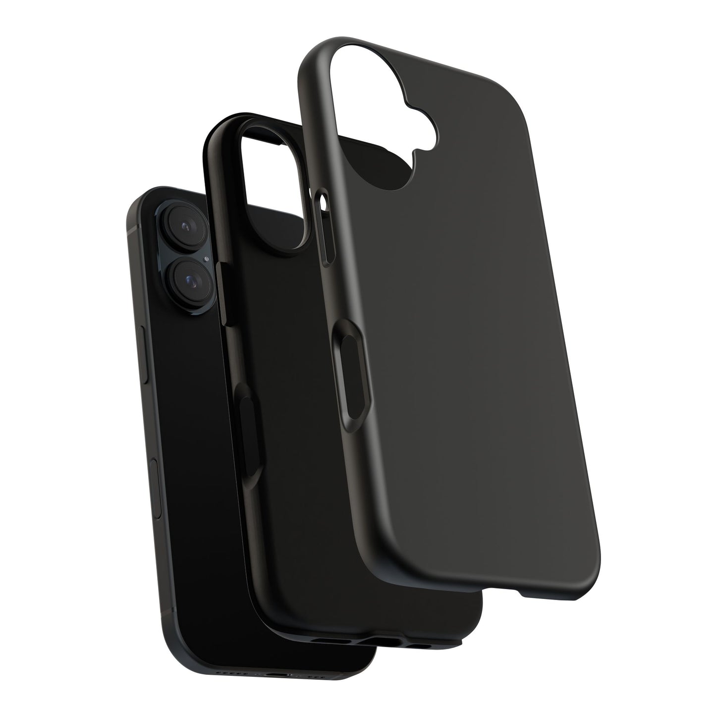Black Tough Cell Phone Case Matte or Glossy Protective Case iPhone Samsung