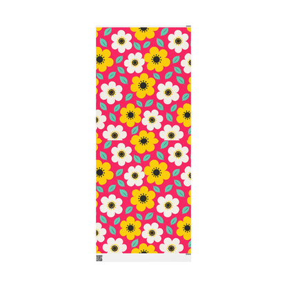 Happy Flower Wrapping Paper Retro Daisy Gift Wrap