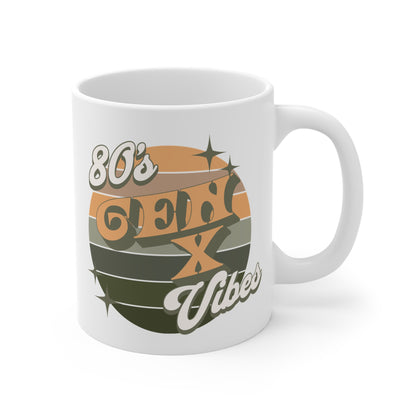 80s Gen X Vibes 11 oz Mug White
