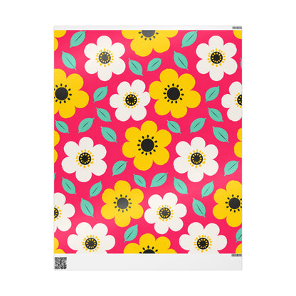 Happy Flower Wrapping Paper Retro Daisy Gift Wrap