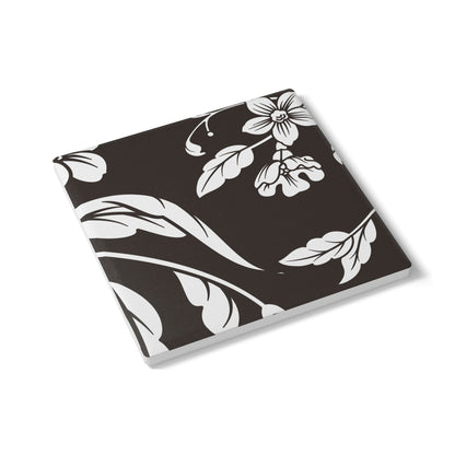 Muted Charcoal Floral Ceramic Coaster Coordinated Collection