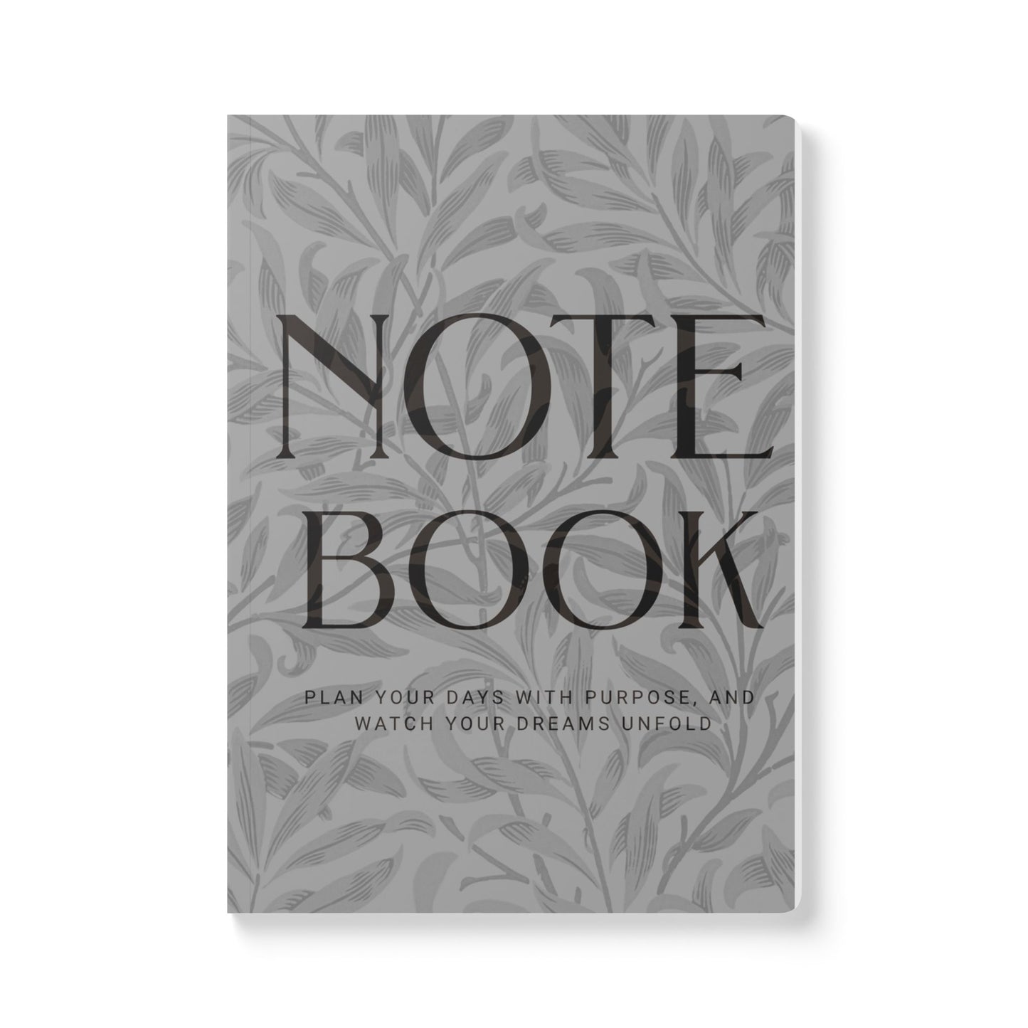 Grayscale Leaves A5 Lined Journal Minimal Botanical Notebook | Coordinated Collection