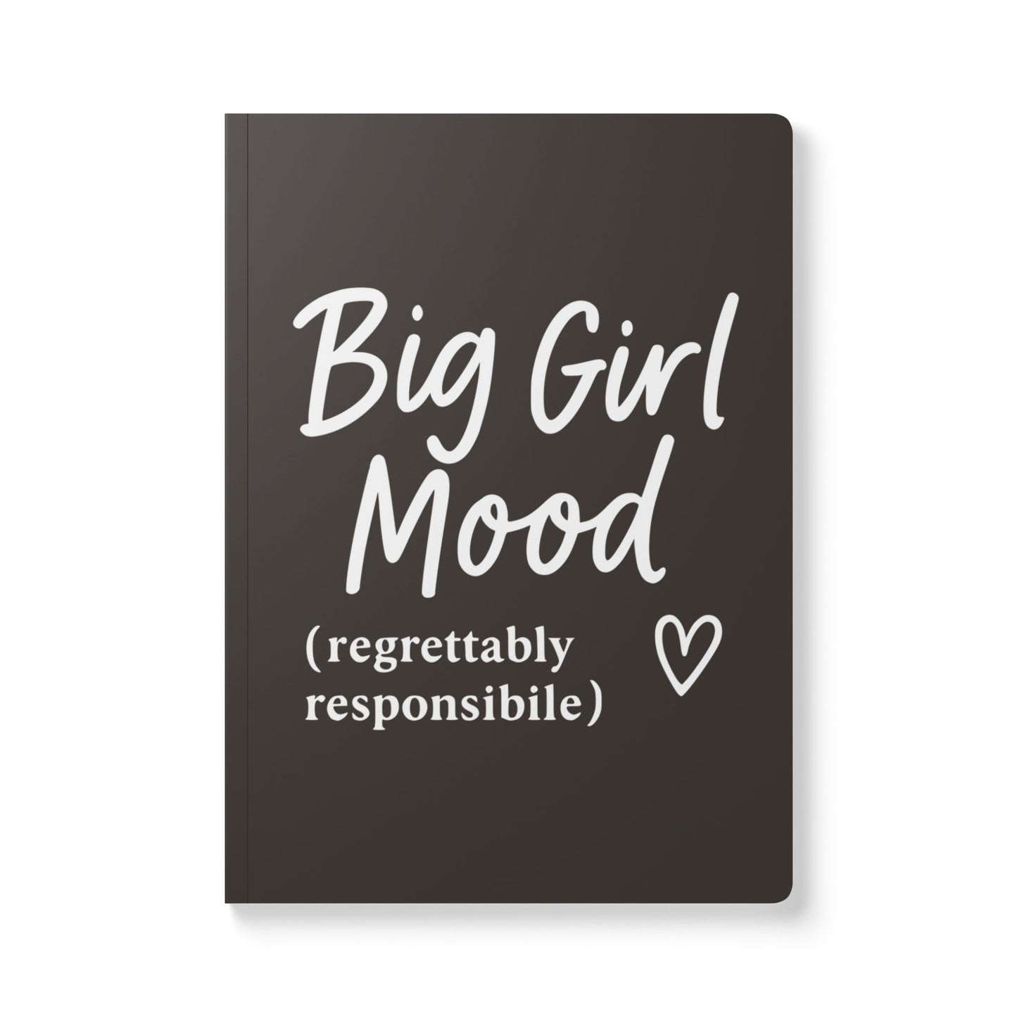 Muted Charcoal Big Girl Mood A5 Lined Journal