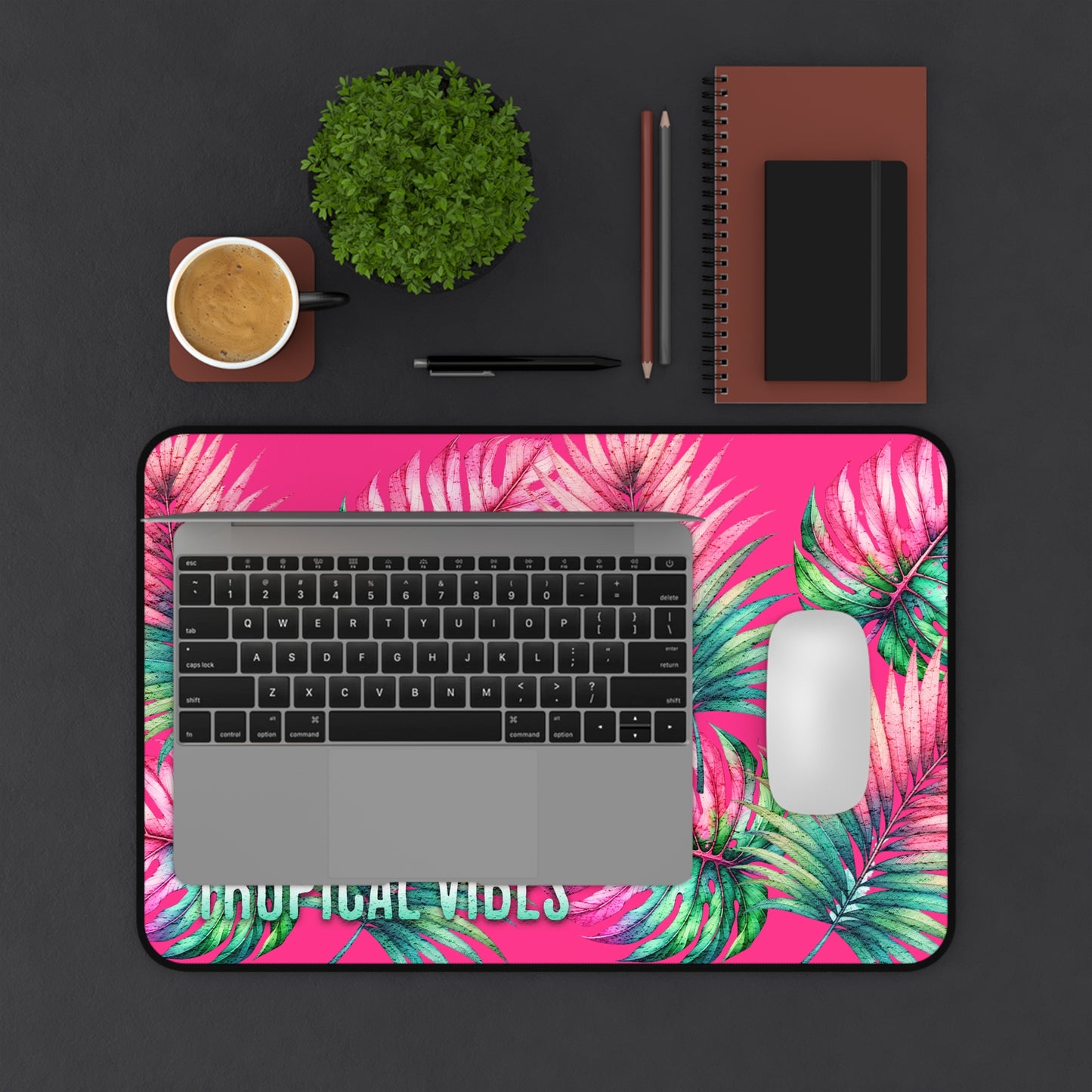 Tropical Vibes Desk Mat Tropical Leaves Desk Pad 12x18 12x22 16x32