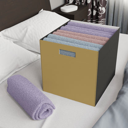 Muted Gold Felt Storage Box Foldable Organizer Bin Home Storage Basket
