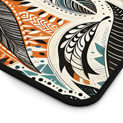 Botanical Leaves Blue Desk Pad