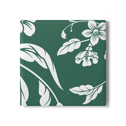 Leaf Green Floral Ceramic Coaster Coordinated Collection