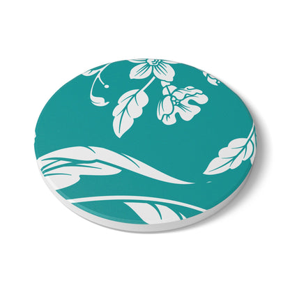Deep Aqua Floral Ceramic Coaster Coordinated Collection