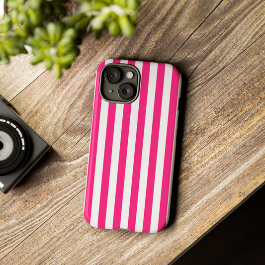 Pink Stripe Tough Phone Case for iphone or Samsung