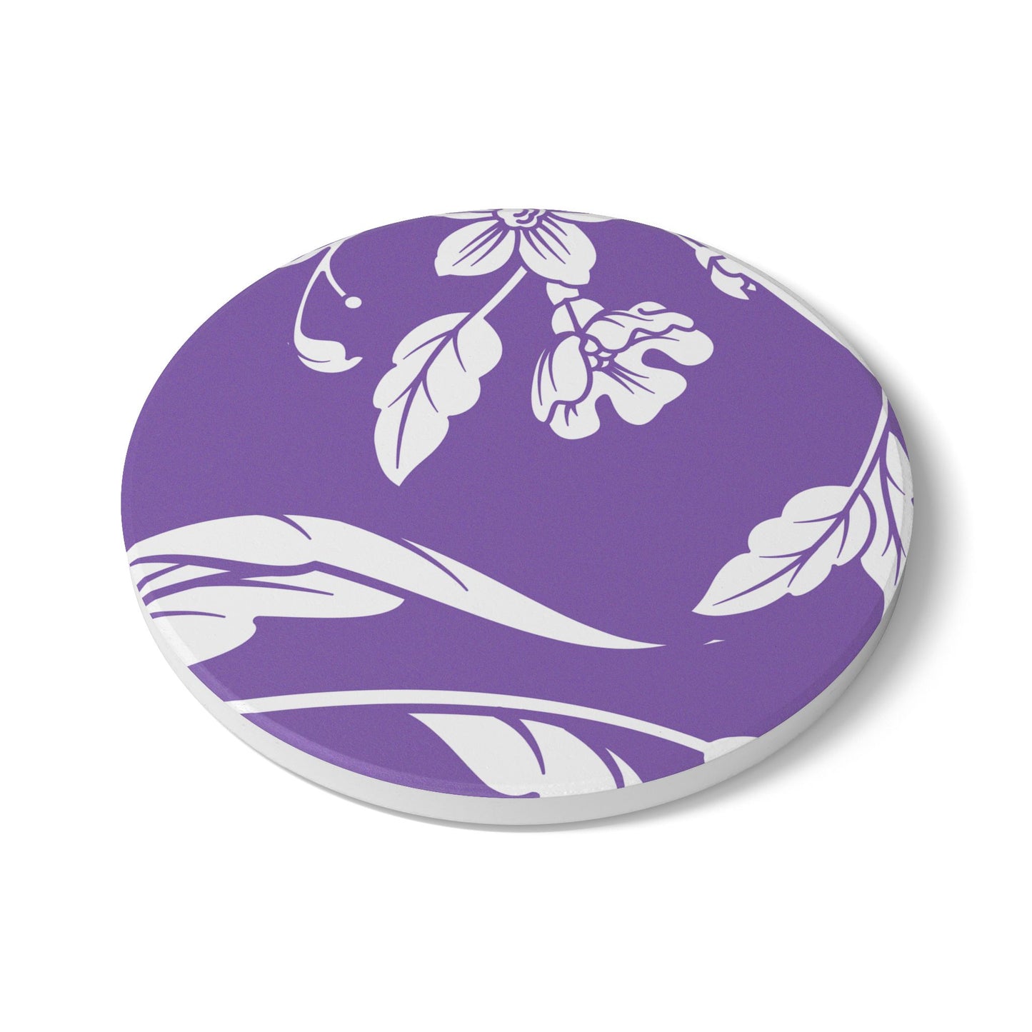 Purple Floral Ceramic Coaster Coordinated Collection
