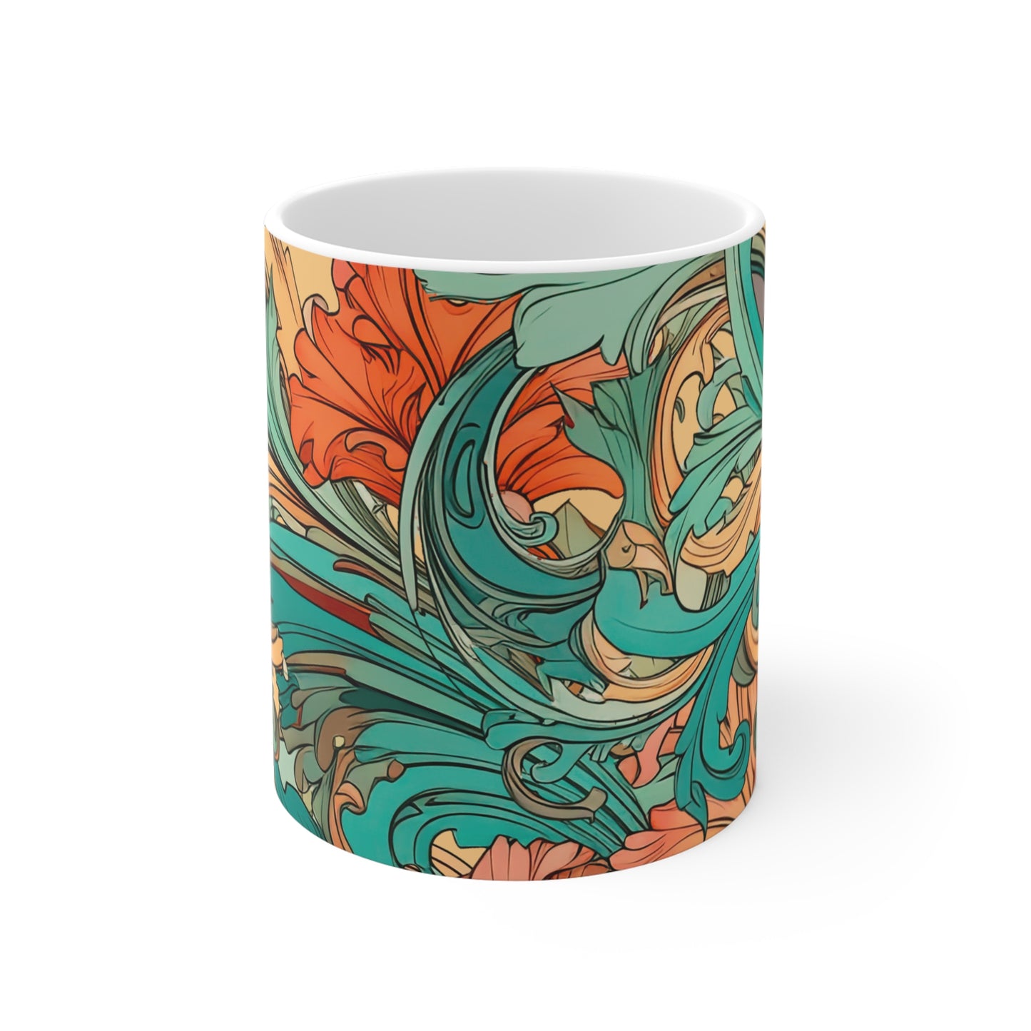 Coral Flourish Mug Coordinated Collection