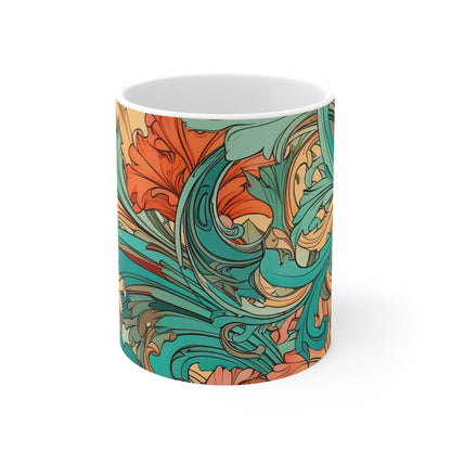 Coral Flourish Mug Coordinated Collection