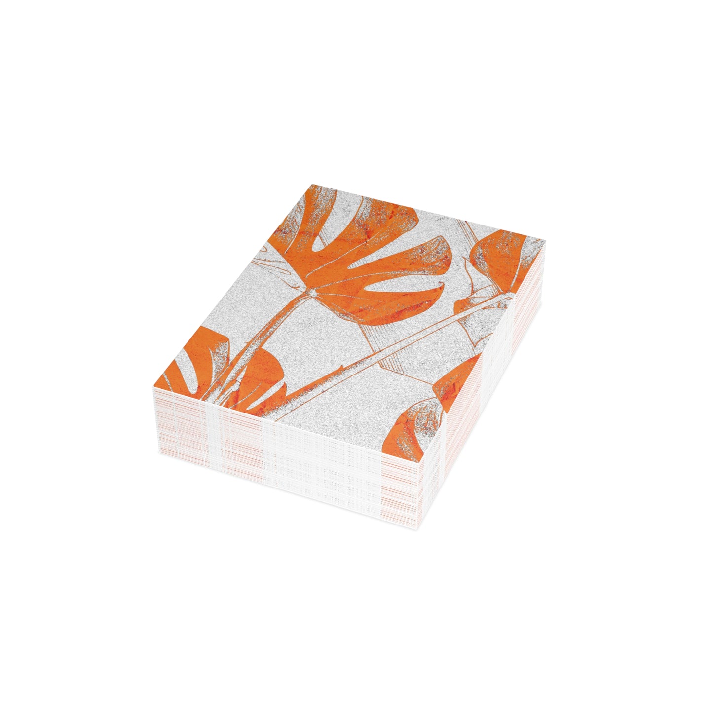 Monstera Leaf Tangerine Postcards