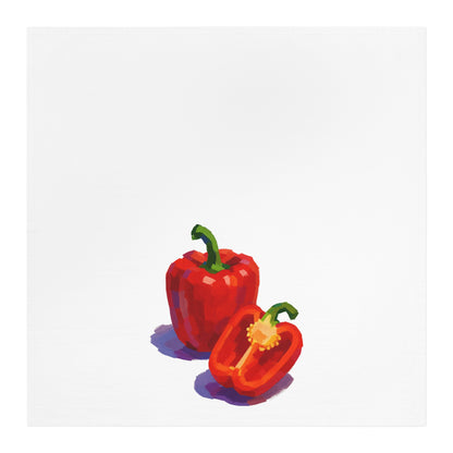 Red Pepper Kitchen Tea Towel Cotton Dish Towel Vegetable Design Decorative Towel