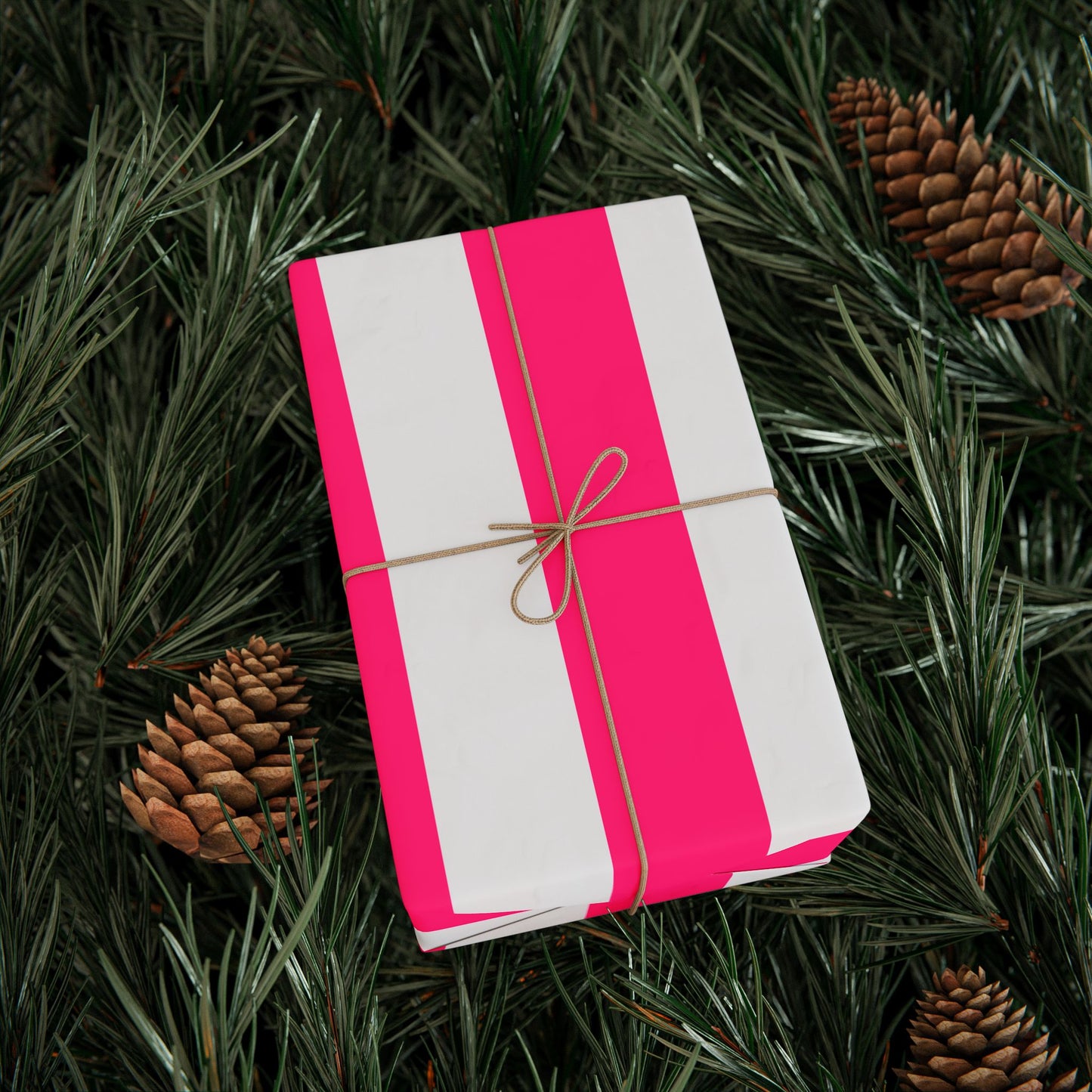 Pink Stripe Wrapping Paper, Matte or Glossy (3 Sizes)
