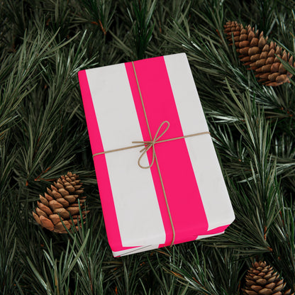 Pink Stripe Wrapping Paper, Matte or Glossy (3 Sizes)