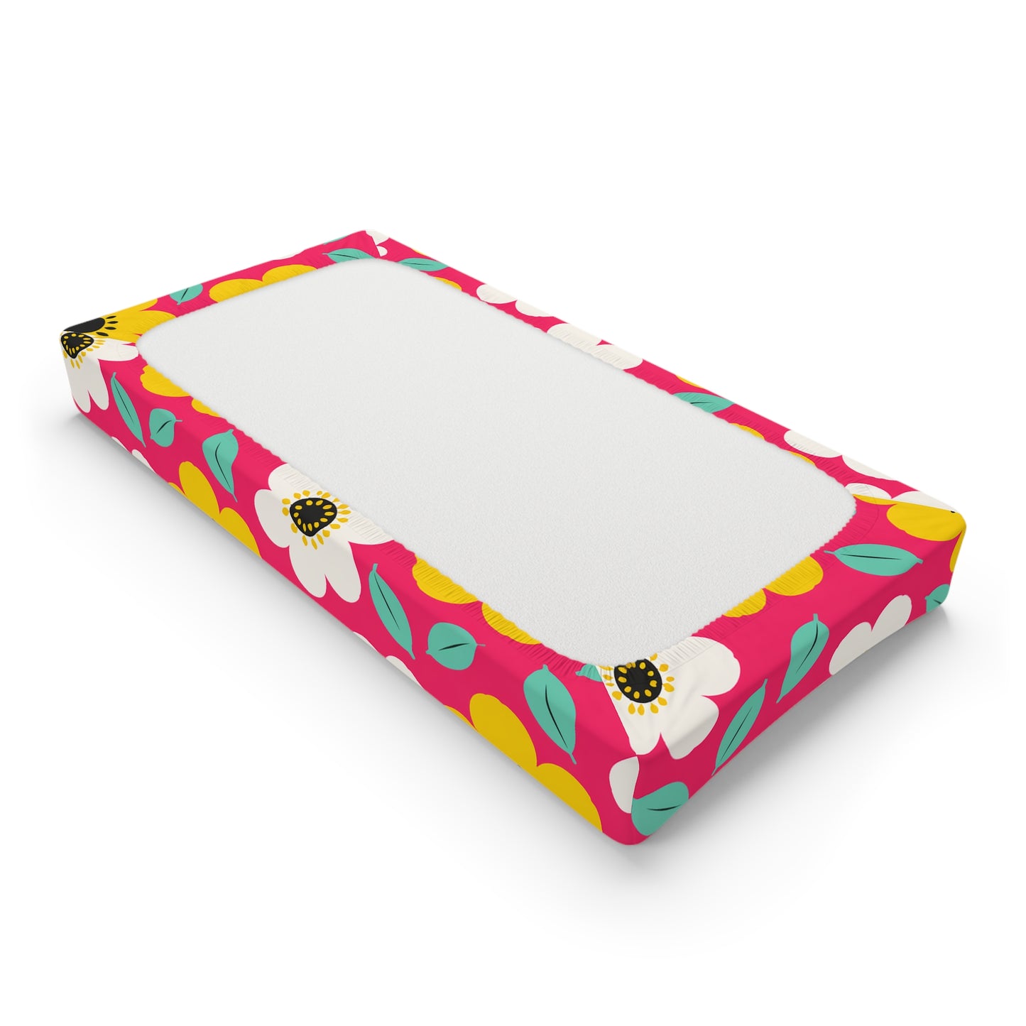 Happy Flower Baby Changing Pad Cover Retro Daisy Nursery Changing Pad Cover