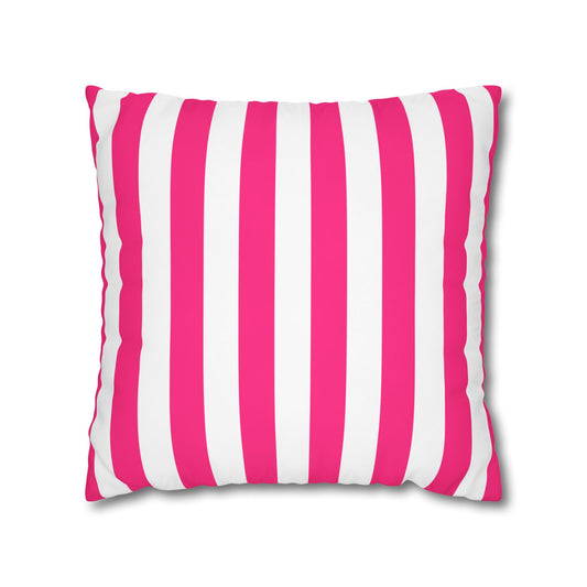 Pink Stripe Canvas Pillow Cover 20 x 20