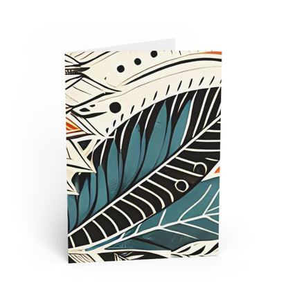 Botanical Leaves Blue Note Card