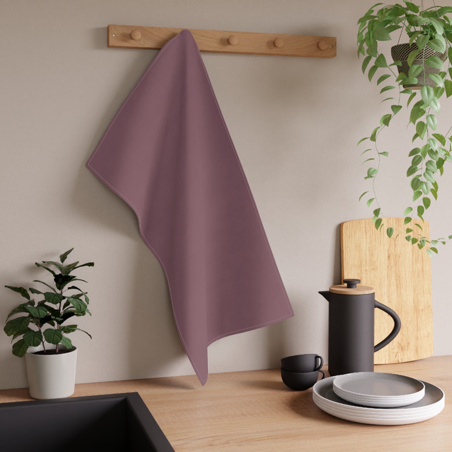 Mauve Cotton Twill Tea Towel 18 x 30