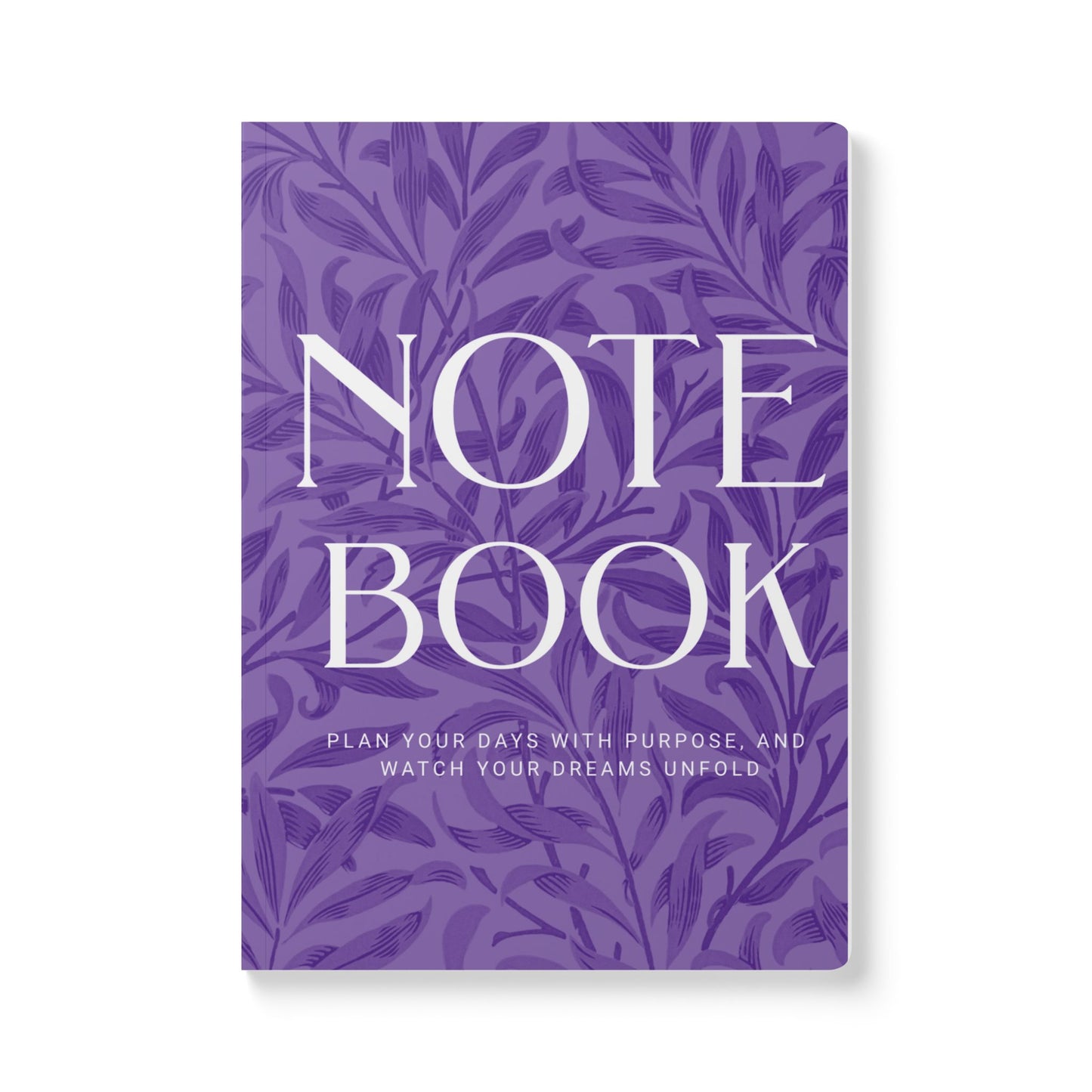 Purple Leaves A5 Lined Journal Minimal Botanical Notebook | Coordinated Collection
