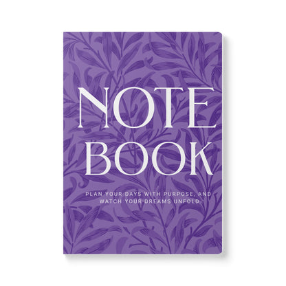 Purple Leaves A5 Lined Journal Minimal Botanical Notebook | Coordinated Collection