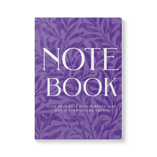 Purple Leaves A5 Lined Journal Minimal Botanical Notebook | Coordinated Collection