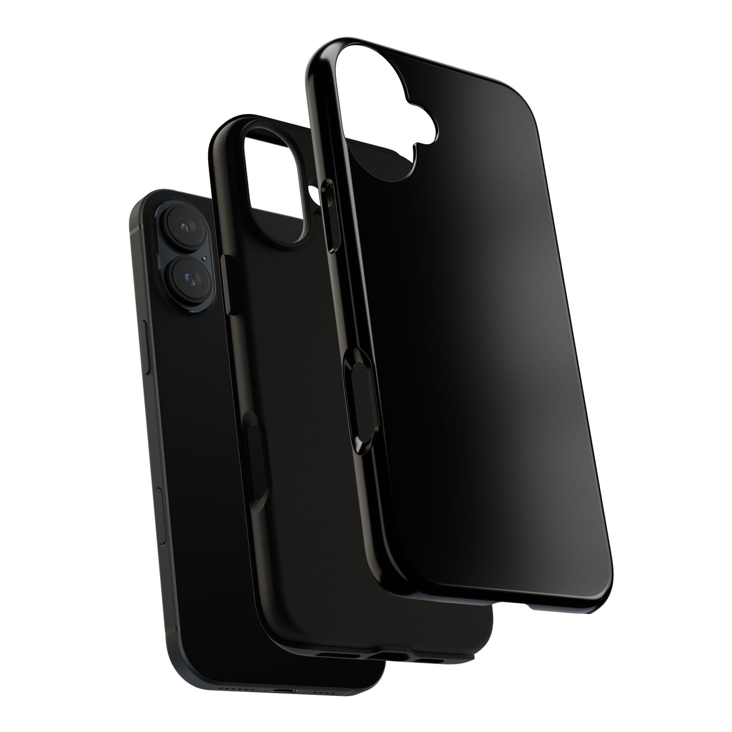 Black Tough Cell Phone Case Matte or Glossy Protective Case iPhone Samsung