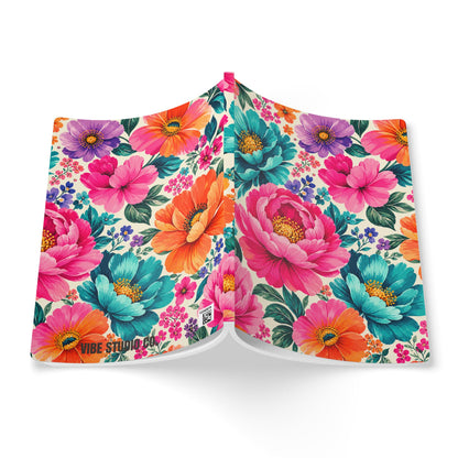 Dreamy Floral Softcover A5 Lined Journal Floral Notebook