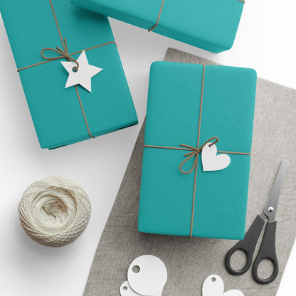 Deep Aqua Wrapping Paper Matte or Glossy Gift Wrap 3 Sizes Fine Art Paper