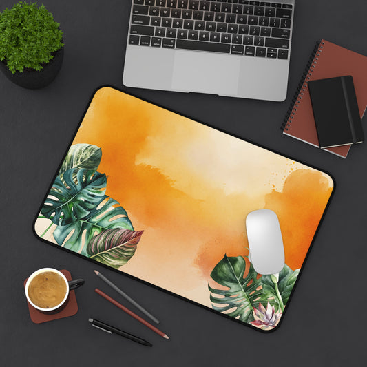Sunset Botanical Desk Pad Tropical Botanical Desk Mat (12x18, 12x22, 16x32)